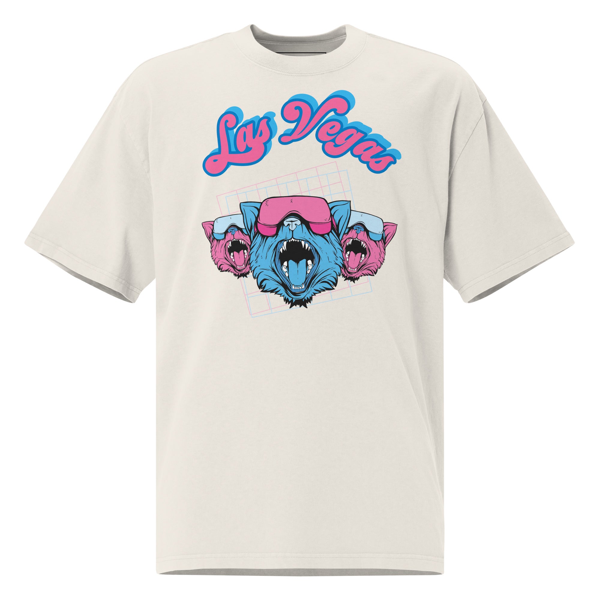 oversized t-shirt with Las Vegas Party Cats graphic
