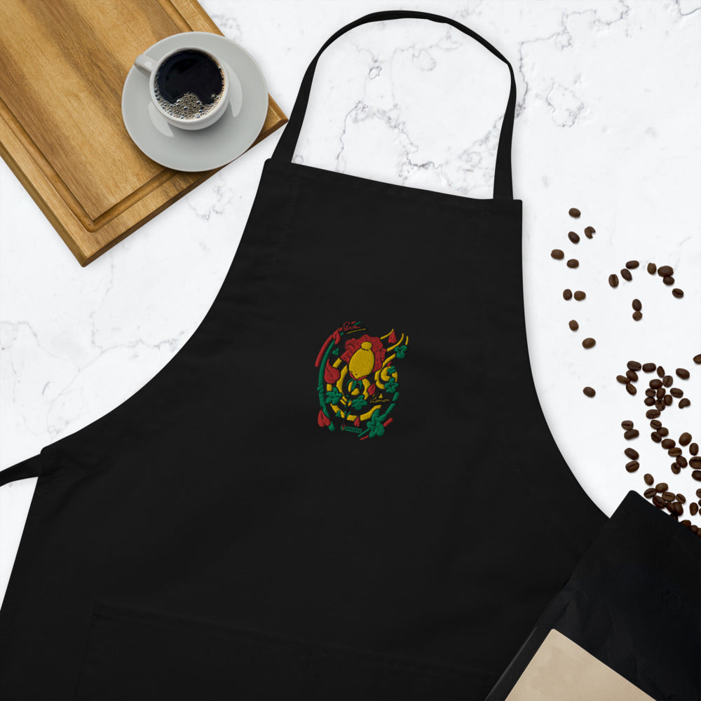 Lemon Rose Embroidered Apron