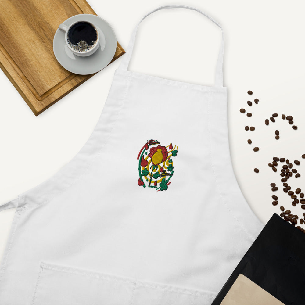 Lemon Rose Embroidered Apron