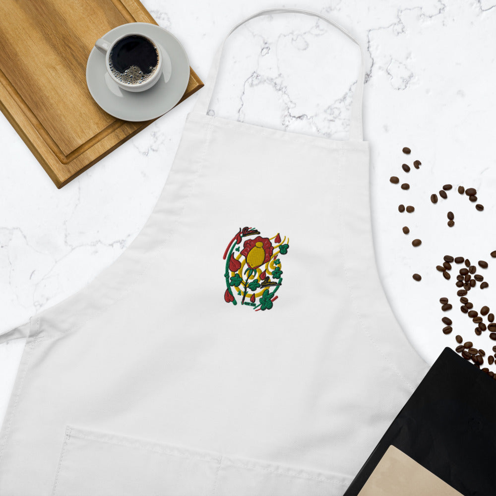 Lemon Rose Embroidered Apron