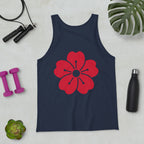 Three Flower Branch One FLower Print Tank Top