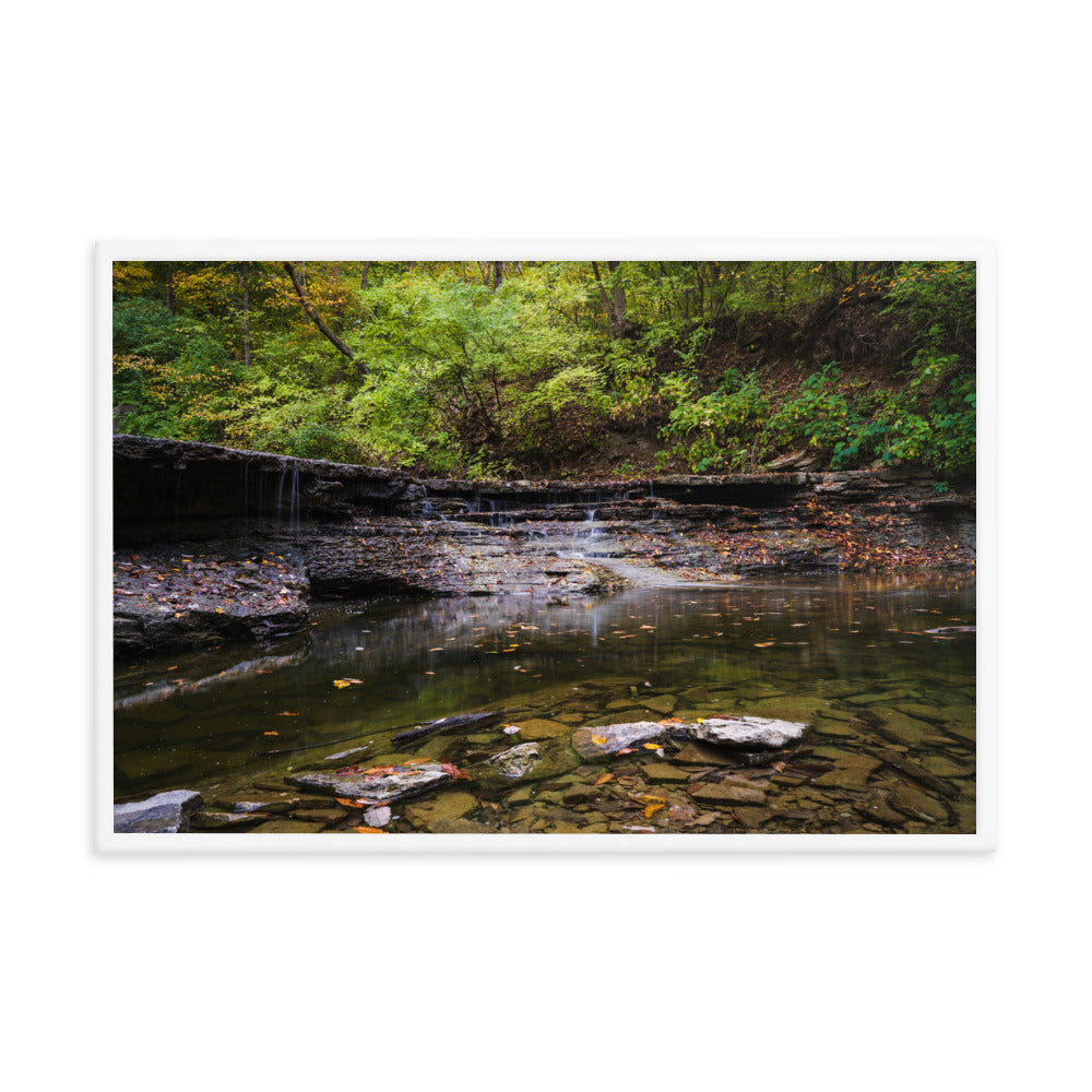 Sharon Woods waterfall Photography Framed poster