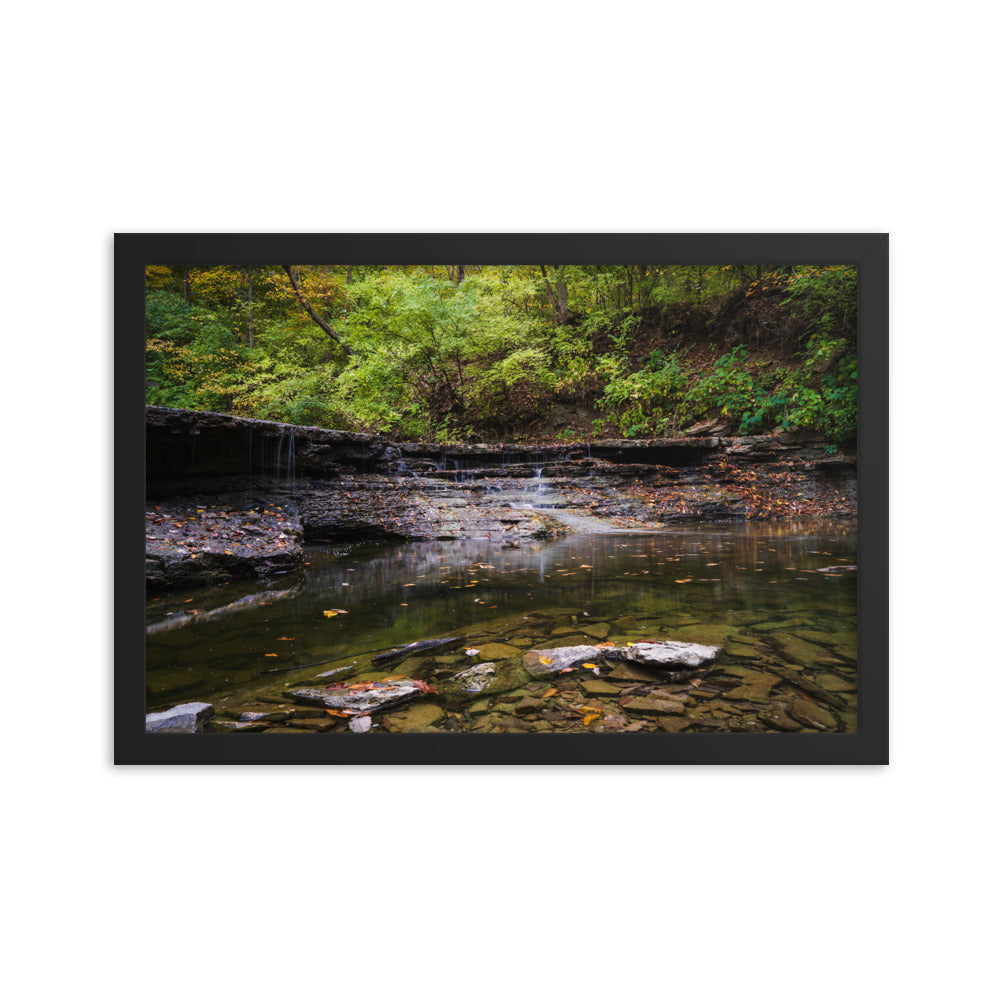 Sharon Woods waterfall Photography Framed poster