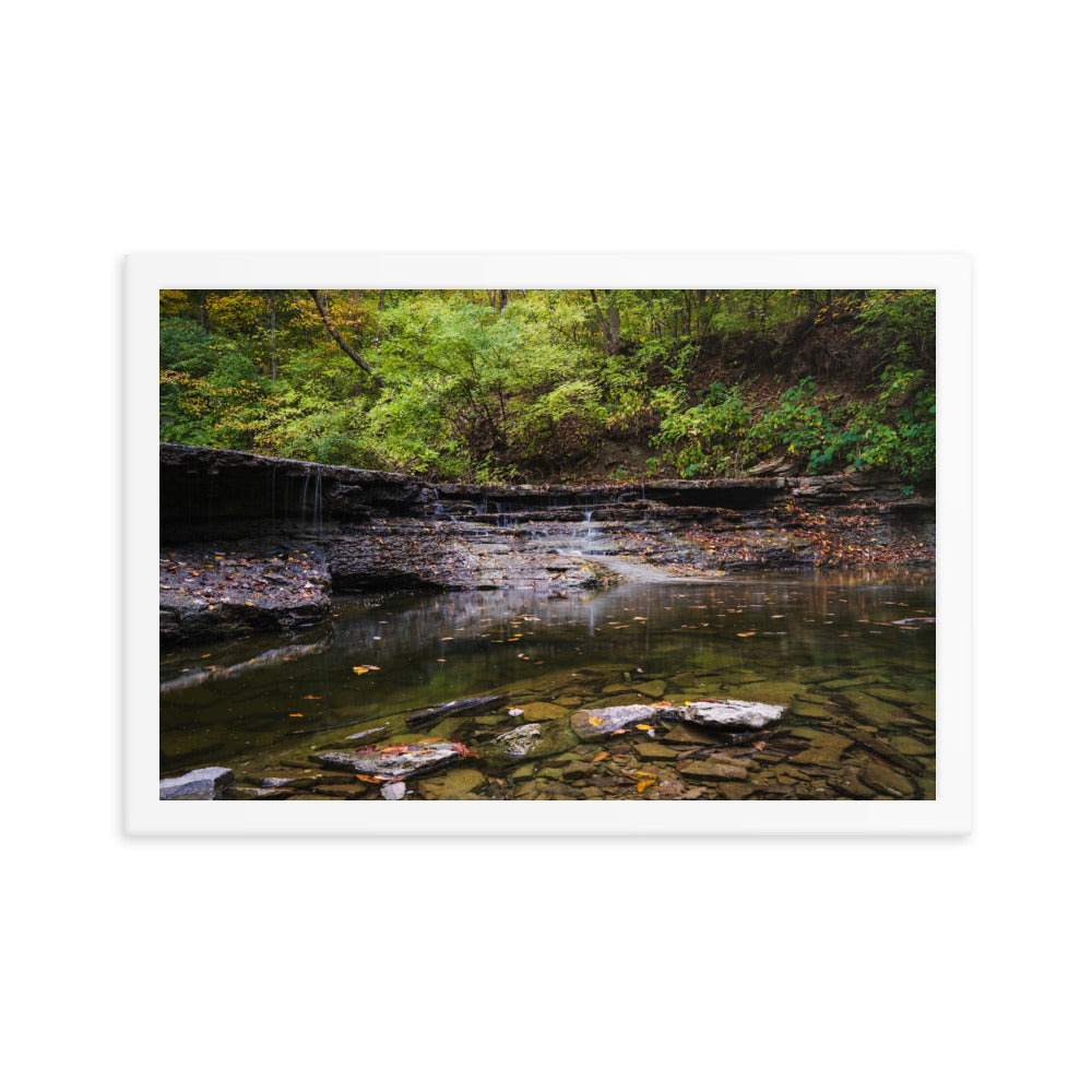 Sharon Woods waterfall Photography Framed poster