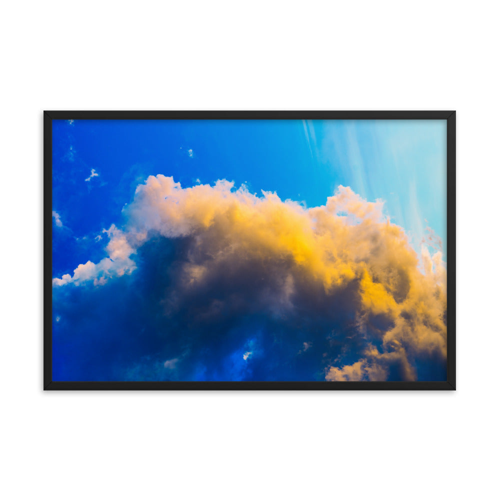 Framed photography of a colorful could