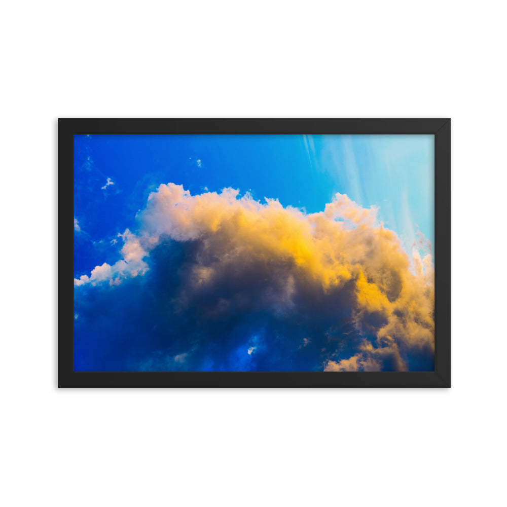 Blue Cloudy Sky Framed poster