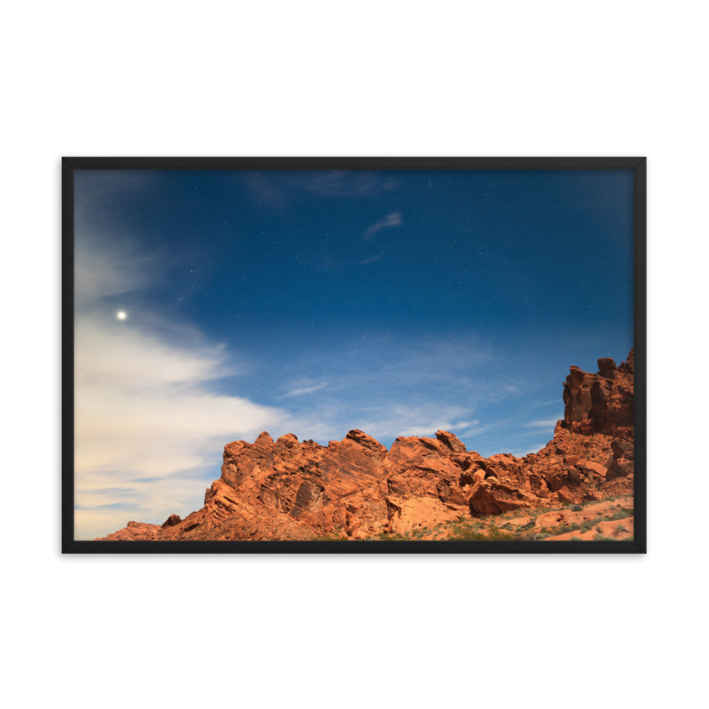Valley of Fire Nightscape: Starry Sky Over Red Rocks