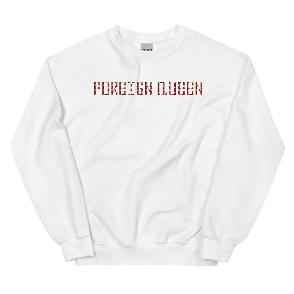 Foreign Queen Print Crew Neck Sweatshirt